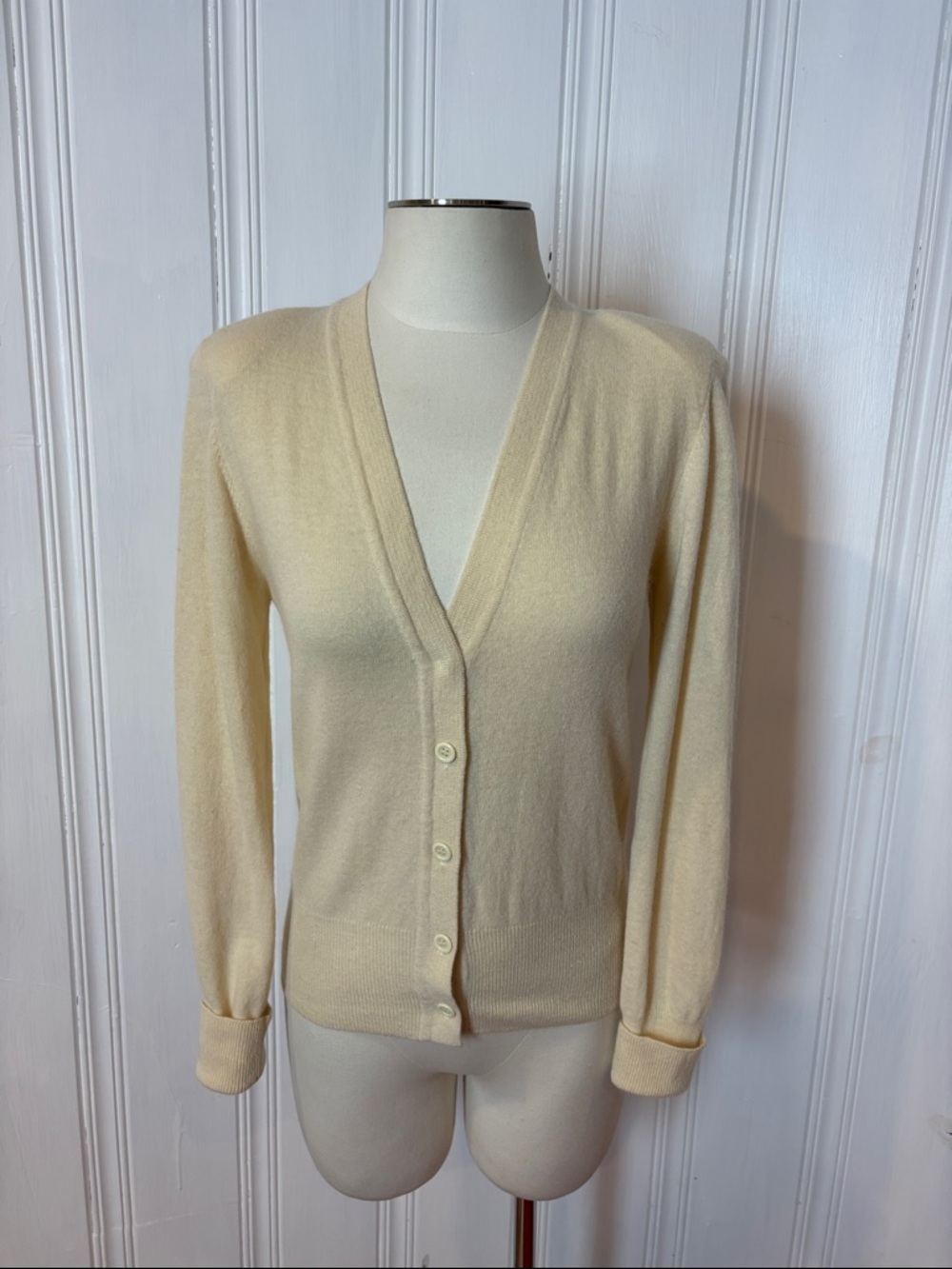 Vintage SONIA RYKIEL Paris Cream Wool Angora Cardigan – Size S estimated